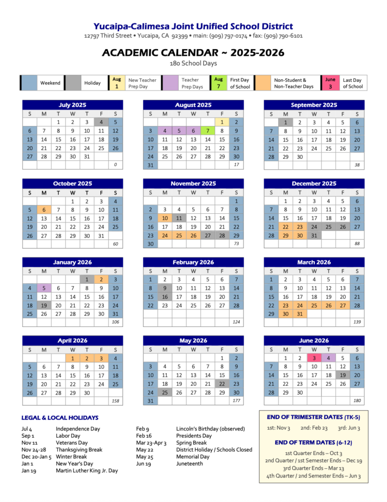 Calendars Wildwood Elementary