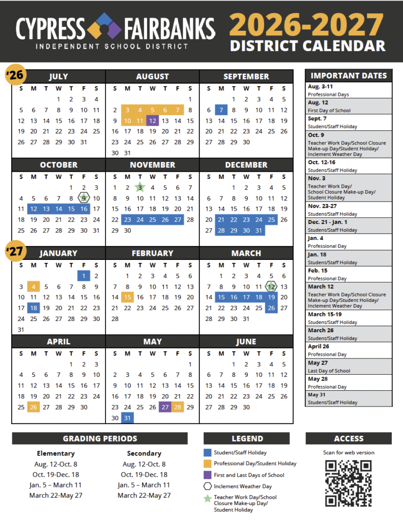 CFISD Board Approves 2026 27 Instructional Calendar Hello Cypress