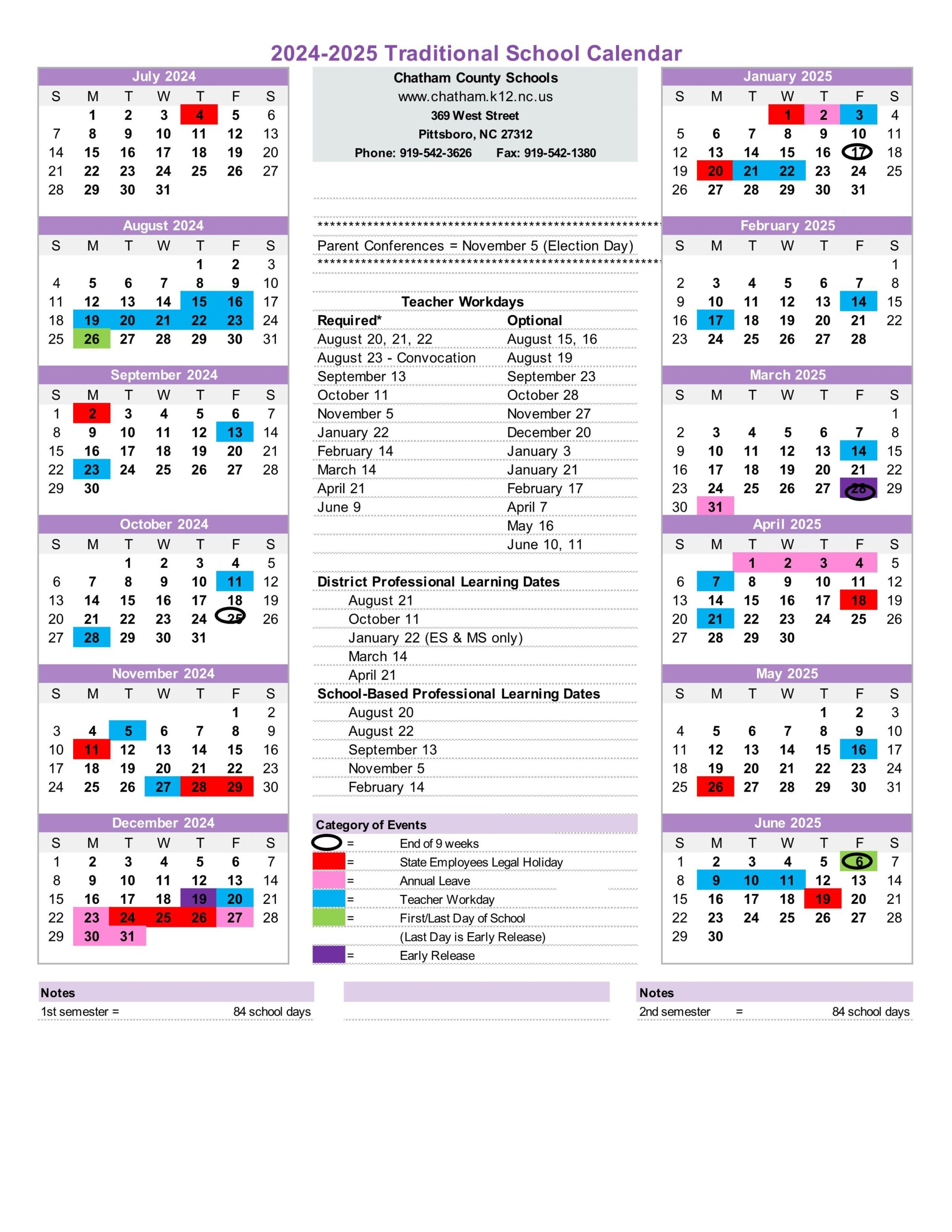 Chatham County Schools Nc Calendar 24 25 PDF EduCounty