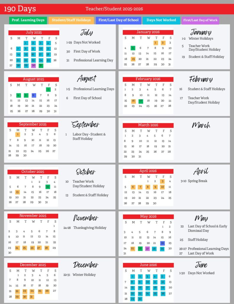 Dalton Public Schools Calendar 2025 2026 In PDF School Calendar Info