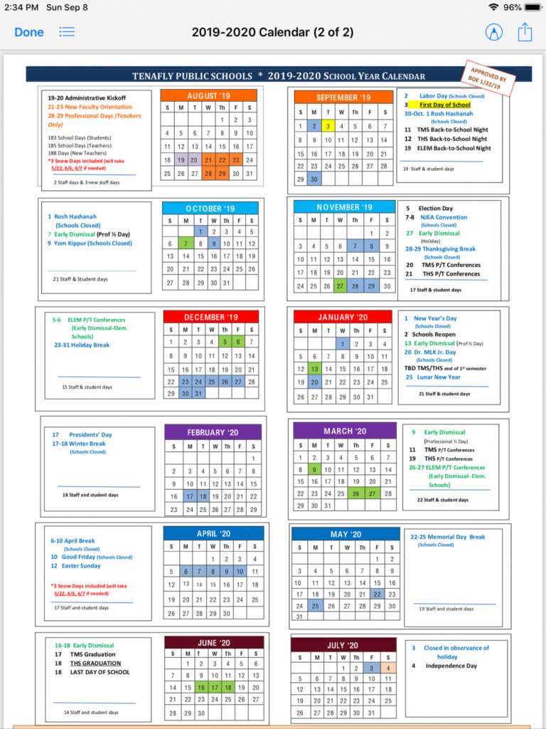 Dysart District Calendar