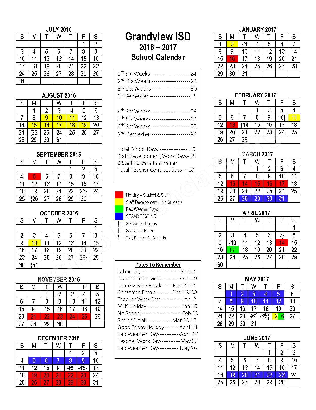 Dysart District Calendar Calendar