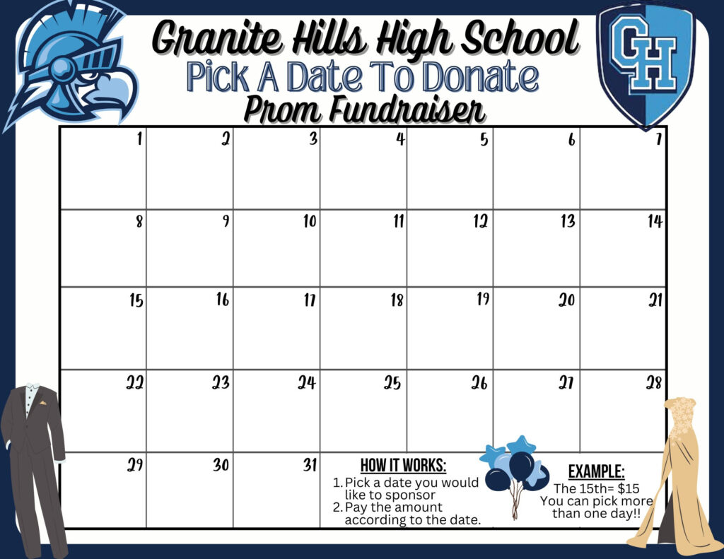 EDITABLE Pick A Date To Donate Printable Dance Prom Senior High School Dance Editable Calendar Template PTA Fundraiser Download Etsy