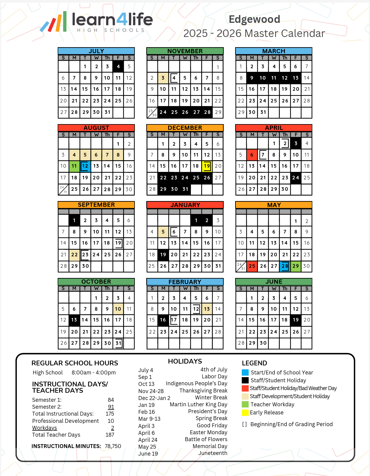 EISD Academic Calendars Edgewood ISD