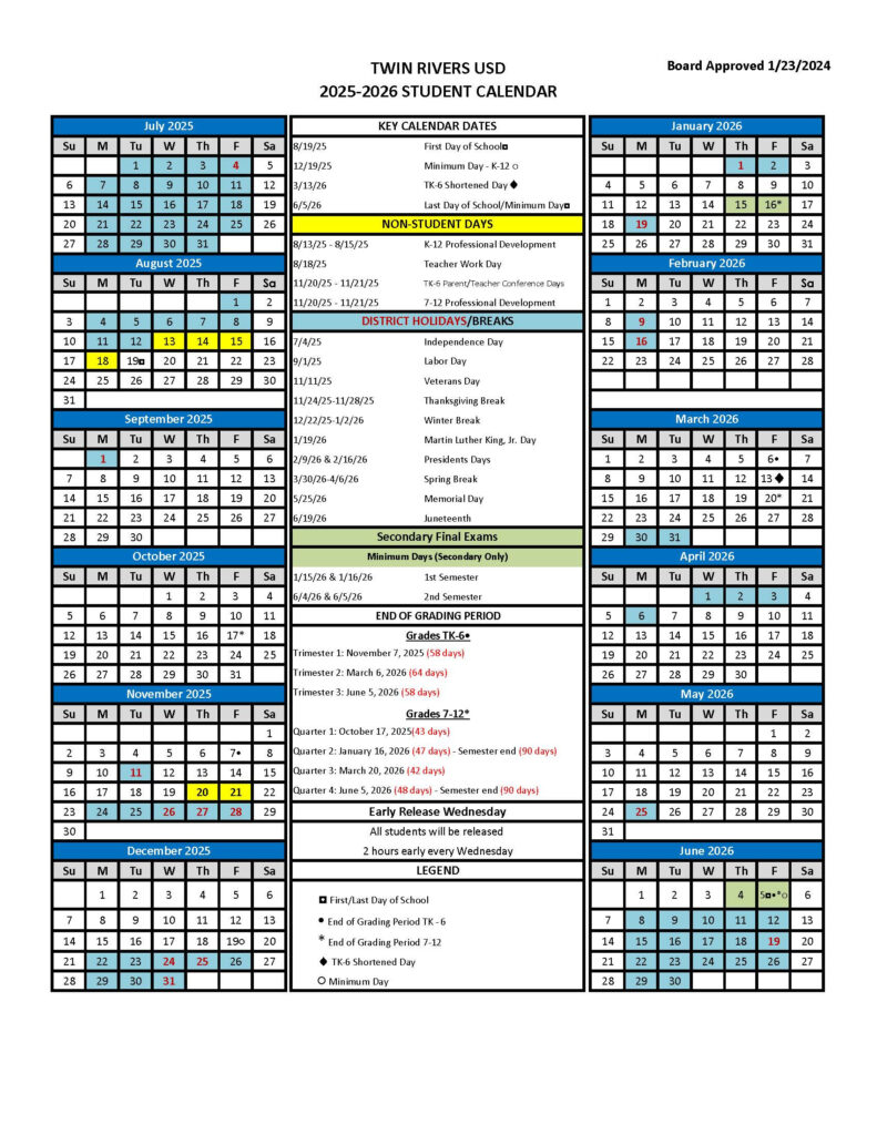 Fairbanks Elementary 2025 2026 School Calendar