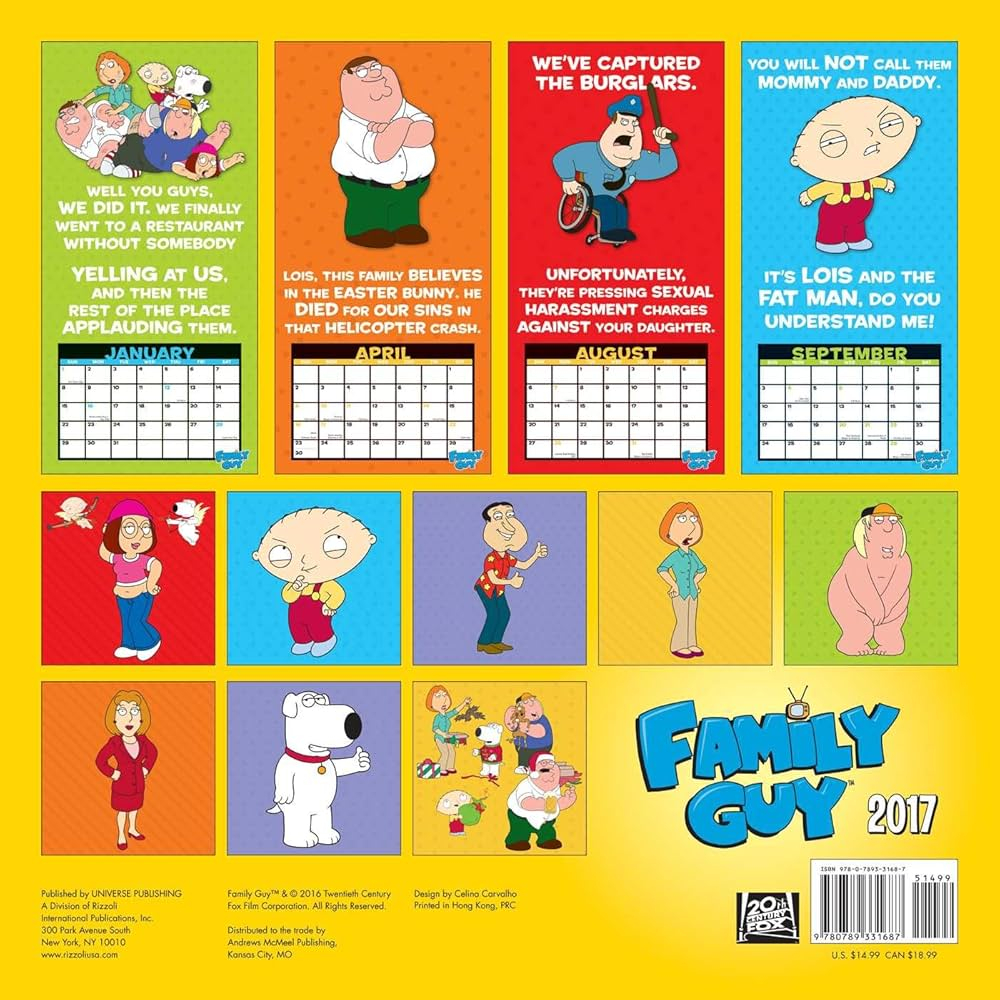 Family Guy Wall Calendar 20th Century Fox 9780789331687 Amazon au Books