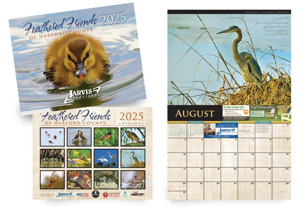 Feathered Friends Of Harford County 2025 Calendar Sonipak Design Marketing