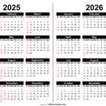 Free Download 2025 And 2026 Calendar Printable