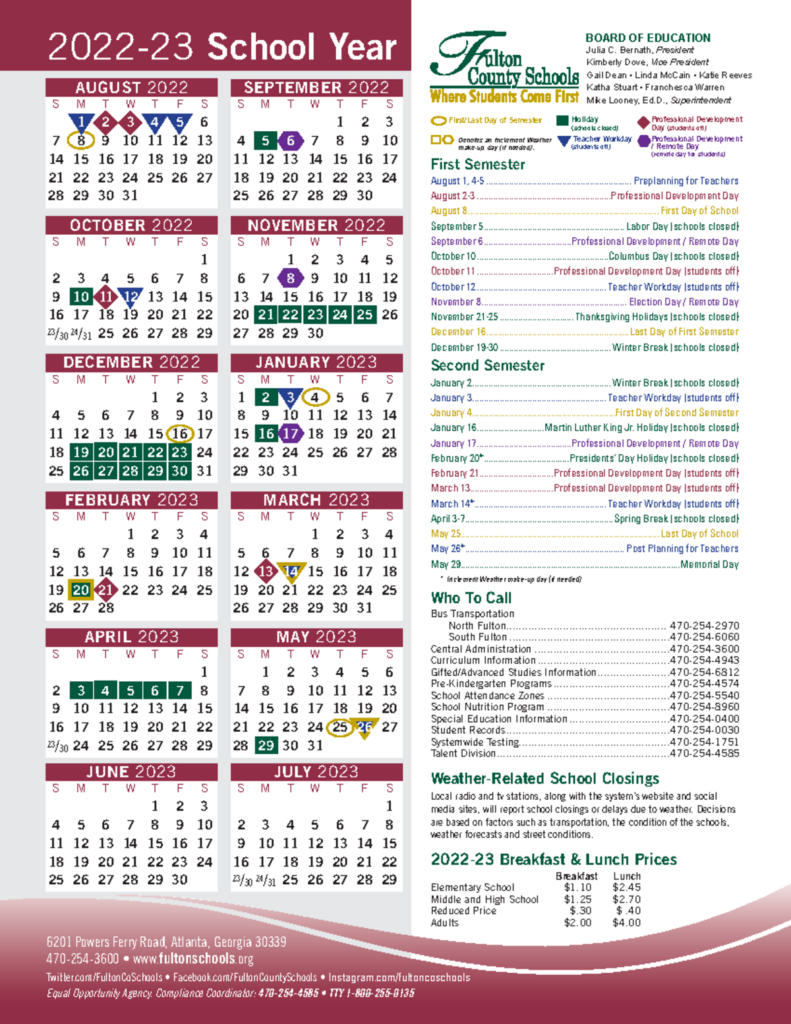 Fulton County Calendar 25 26 Printable