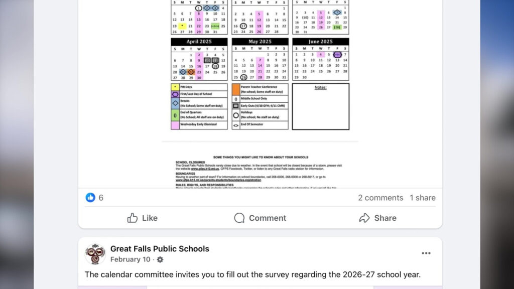 GFPS Explains Calendar Planning Including Shorter Spring Break