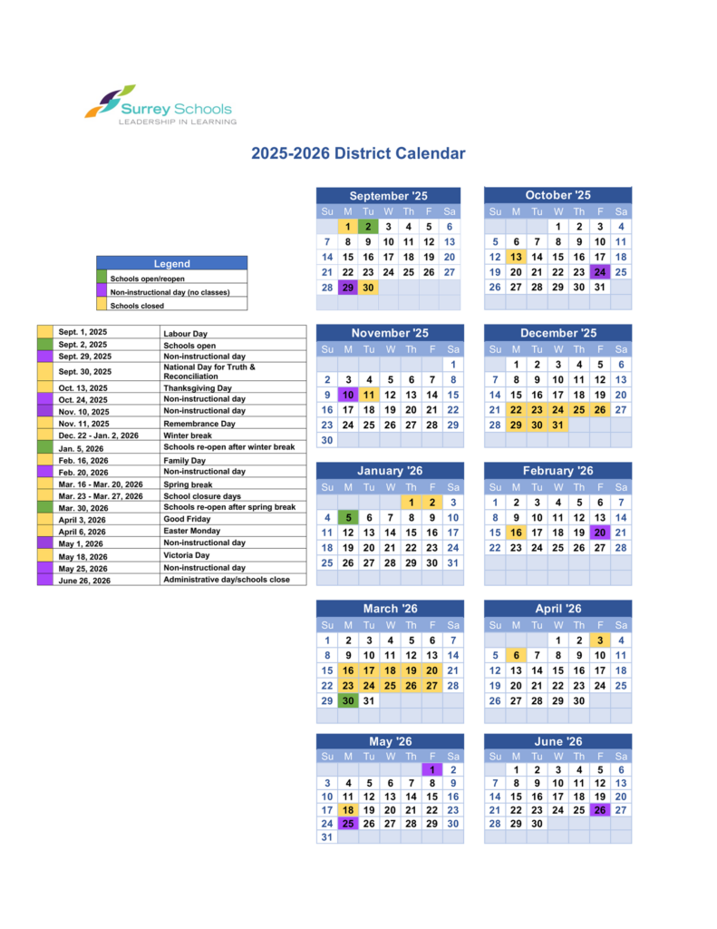 Guilford County Calendar Printable