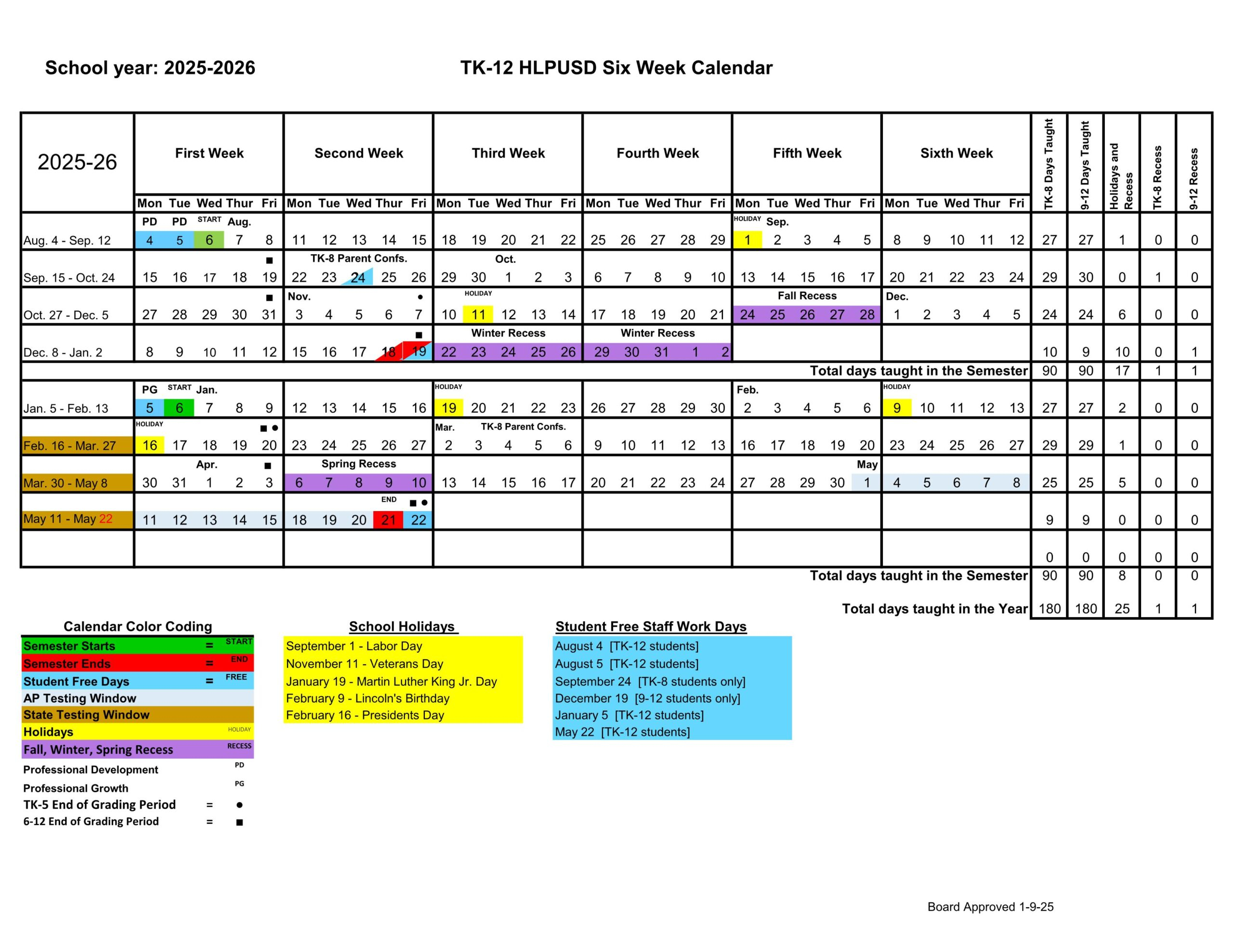 Hacienda La Puente Unified HLPUSD Calendar 25 26 PDF EduCounty