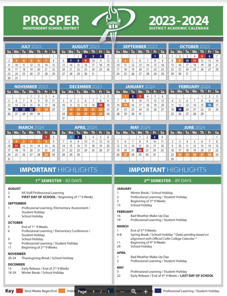 Here Are Prosper ISD s School Calendars For The 2022 2023 And The 2023 2024 School Years Cities Checkoutdfw