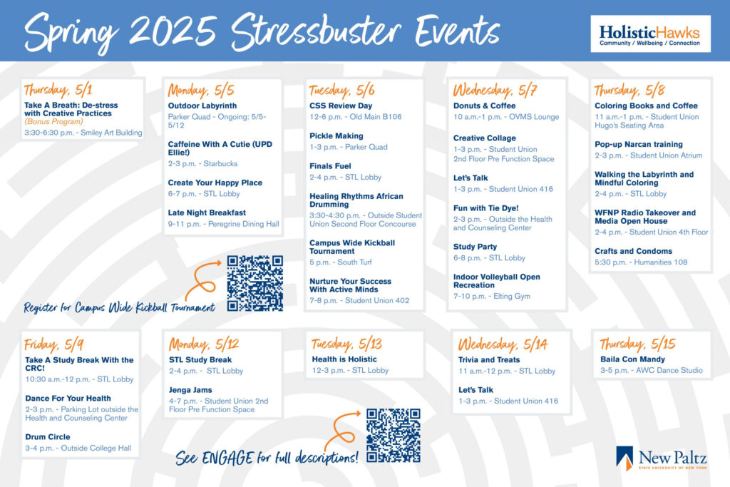 Holistic Hawks Hosts Series Of StressBusters To Mark The End Of Spring 2025 SUNY New Paltz News