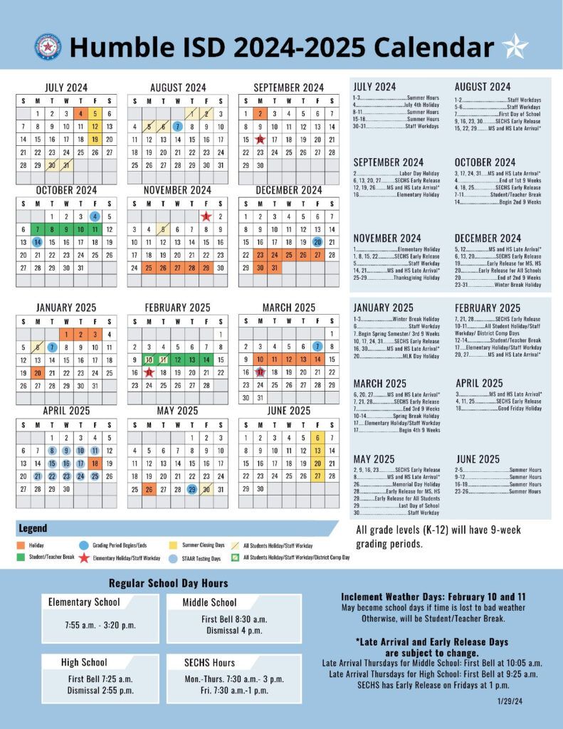 Humble Isd 2025 25 Calendar Printable