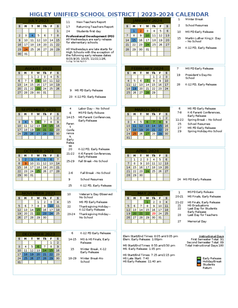 HUSD Calendar 2023 2024 Board Approved Schedule Details Studocu