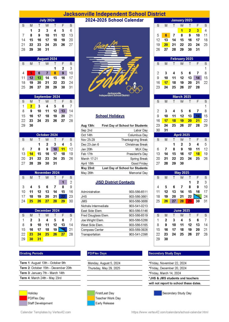 Jacksonville Isd Calendar Printable