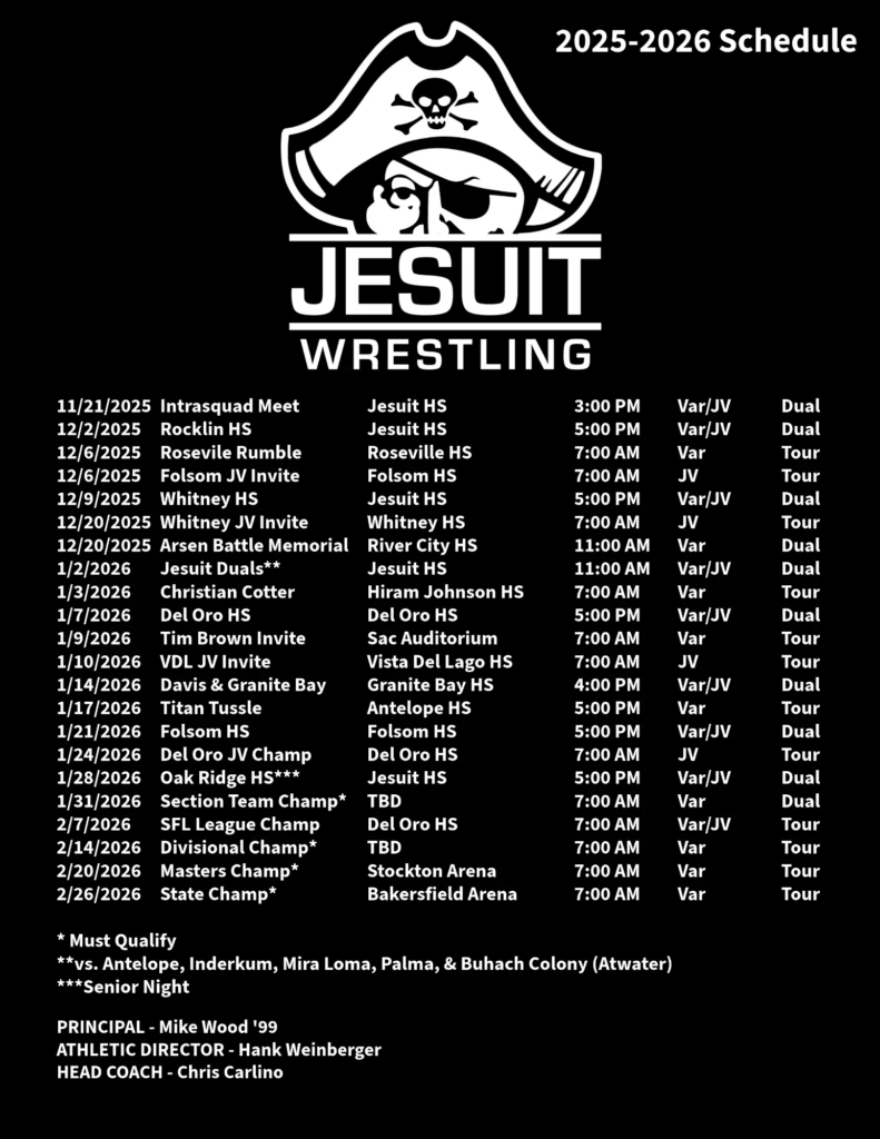 Jesuit Wrestling Releases 2025 26 Season Schedule Jesuit High School Of Sacramento