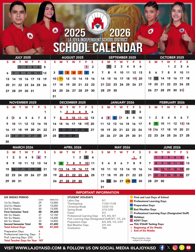 LJISD District Calendar La Joya Independent School District