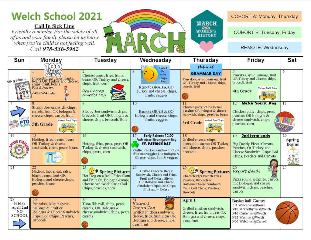 March Calendar Peabody Public Schools