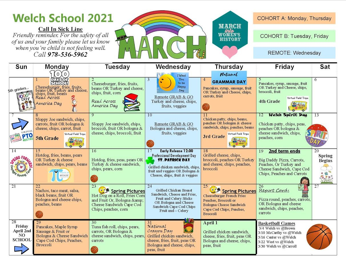March Calendar Peabody Public Schools
