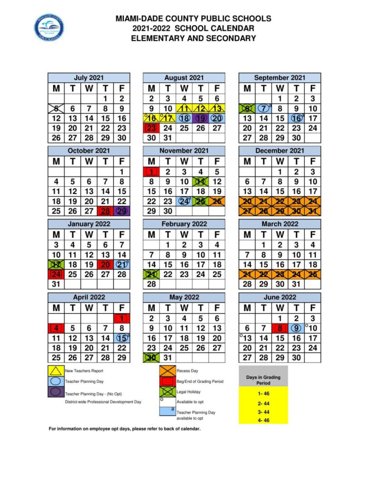 Miami Dade County Public Schools 2021 22 Calendar Education Miamitimesonline