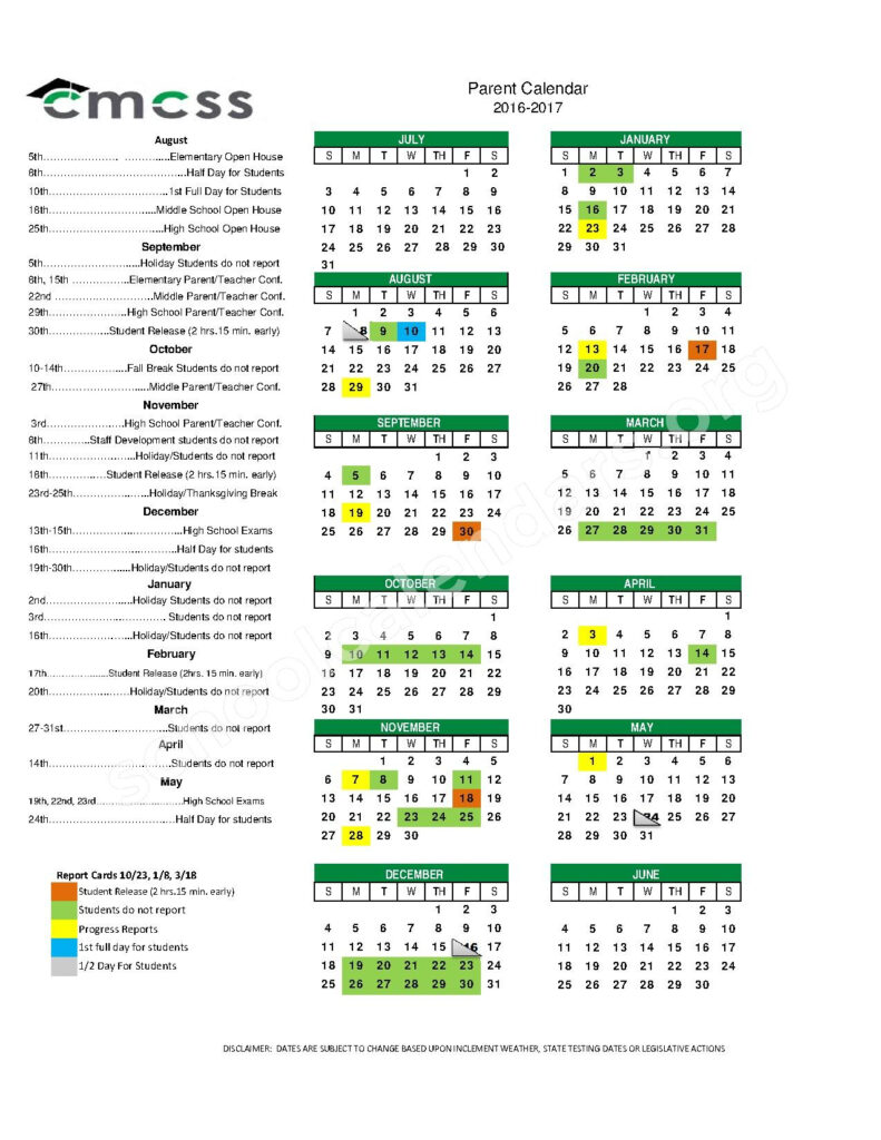 Montgomery County Calendar Productivity Calendar Template