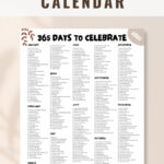 National Days And Holidays 2025 Printable PDF