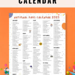 National Days Calendar 2025 Printable PDF