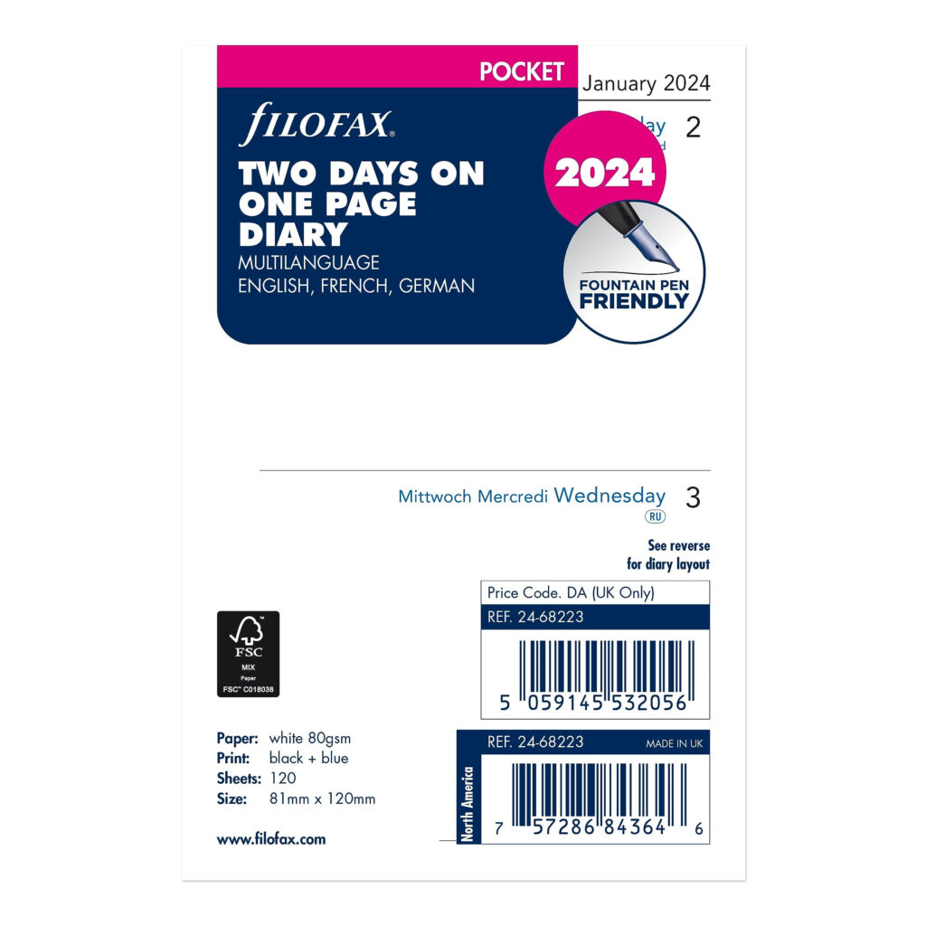 Page A Day Calendar Filofax 2025 Diary Refill Day On Two Pages Personal Compact Size Planner Insert Bilingual English French Filofax Personal Page A Day Calendar Filofax 2025 Diary Refill Day On Two Pages Personal Compact Size Planner Insert Bilingual English French Filofax Personal