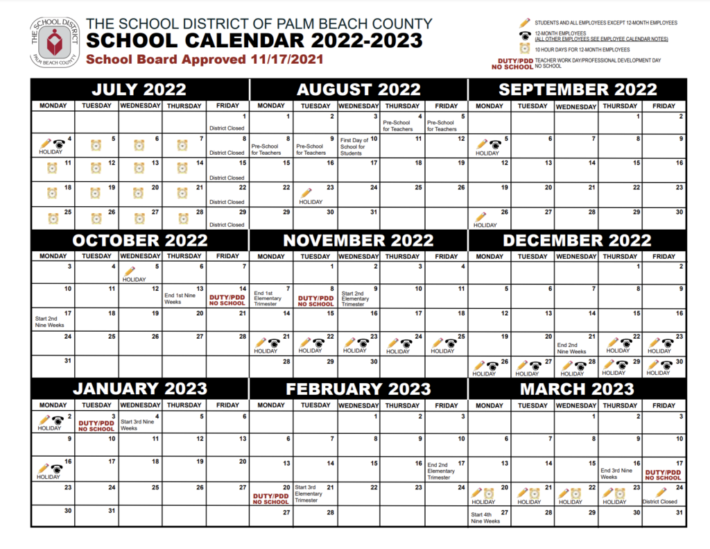 Palm Beach County School Calendar 2025 2026