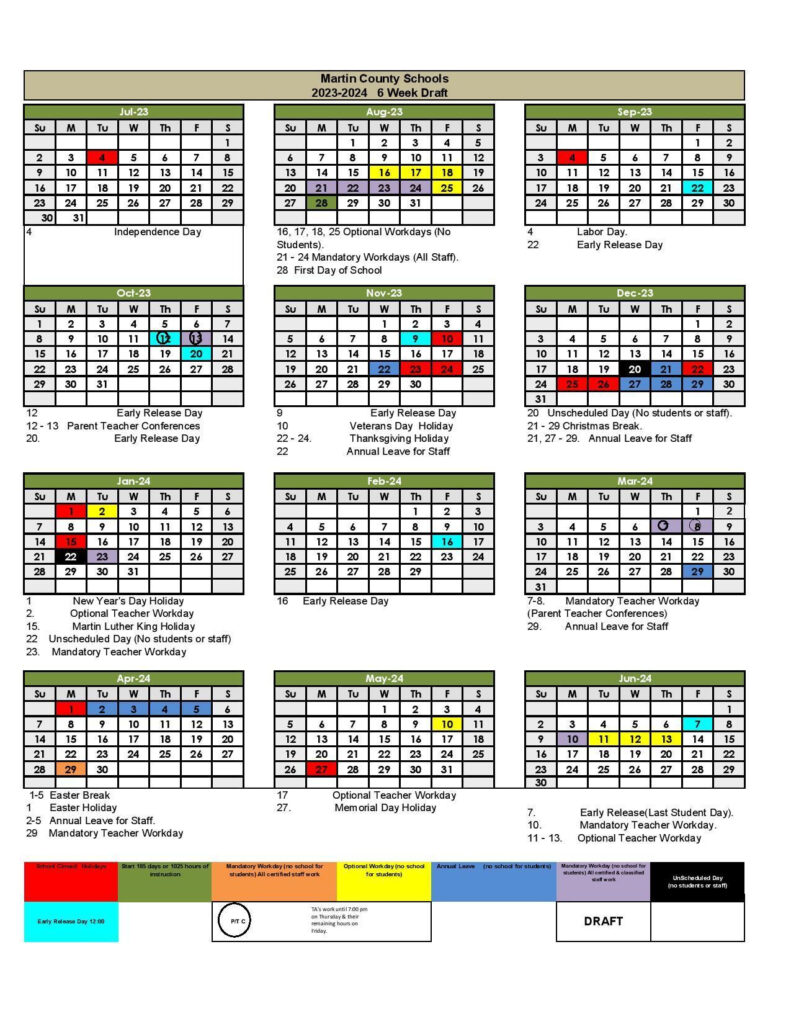 Proposed 2023 2024 Calendar Presented Rodgers Elementary
