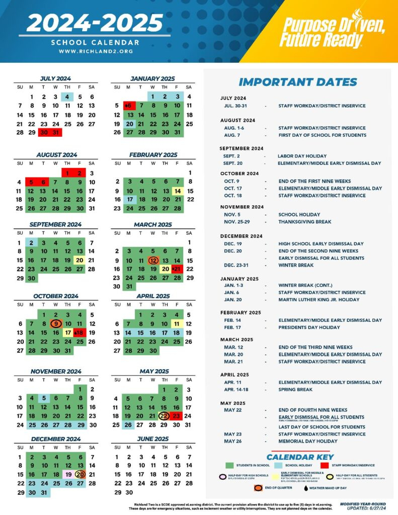 Richland One Calendar 202425 Yearly Calendar Schedule Richland One Calendar 202425 Yearly Calendar Schedule