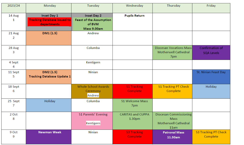 School Calendar 2023 2024 Academic Year Cardinal Newman High School