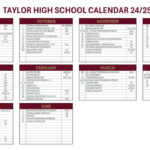 School Calendar 2024 25 Taylor High School