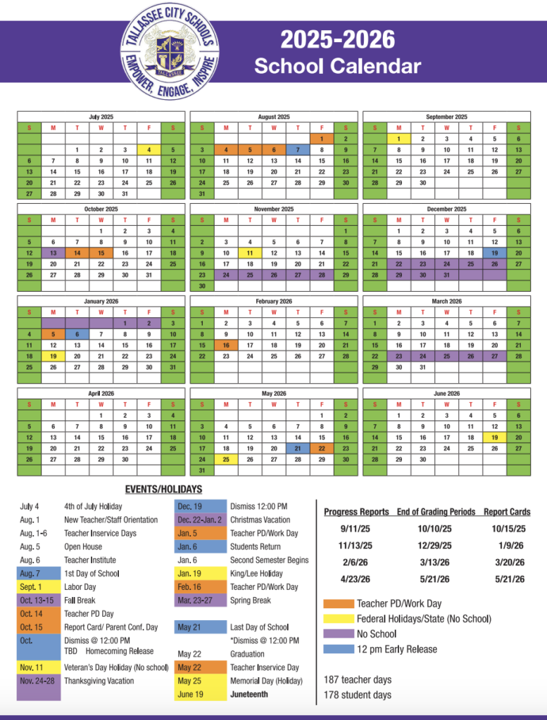 SCHOOL CALENDAR Southside Middle School SCHOOL CALENDAR Southside Middle School