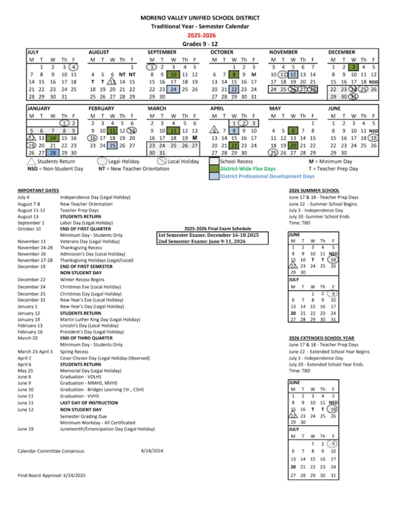 School Calendars Serrano Elementary School