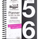 See It Bigger Monthly Weekly Planner Medium 5 25 X 8 Black 15 month Oct 2025 Dec 2026 Walmart