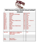Softball Dawson County Middle School