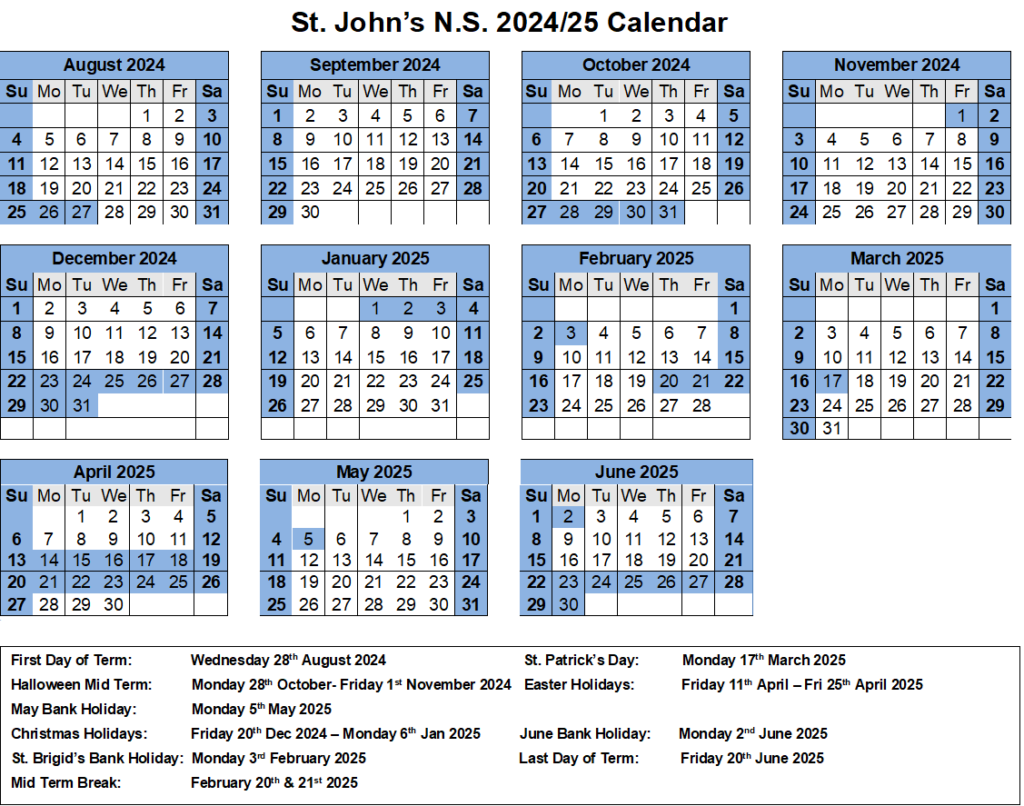 St Johns Calendar 2324 Productive Schedule Calendar St Johns Calendar 2324 Productive Schedule Calendar
