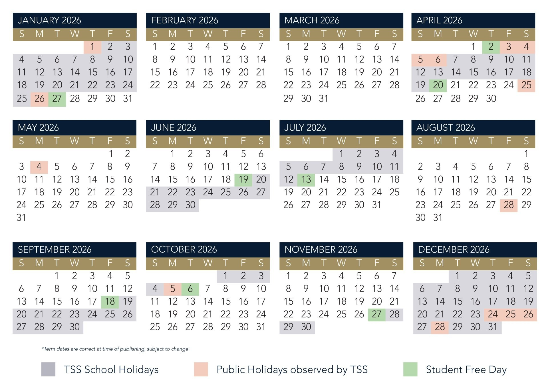 Term Dates And Calendars The Southport School