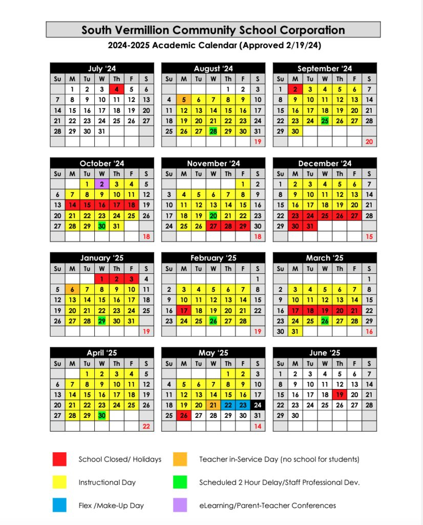The 2024 2025 Academic Calendar Was Approved At Last Night s Board Meeting It Is Shared Below And Also On The SV Website 