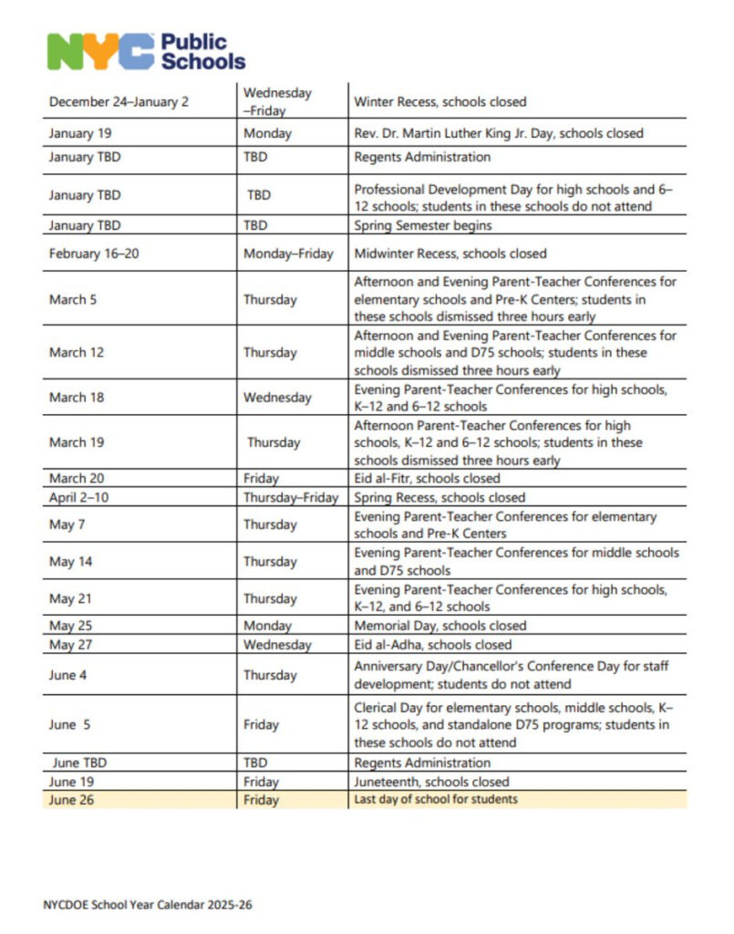 The Official NYC Public Schools 2025 2026 Calendar Is Here Parents Students And Staff Start Planning Ahead Stay Organized And Be Prepared For The Year Ahead Https t co A8VbhwUIxP 