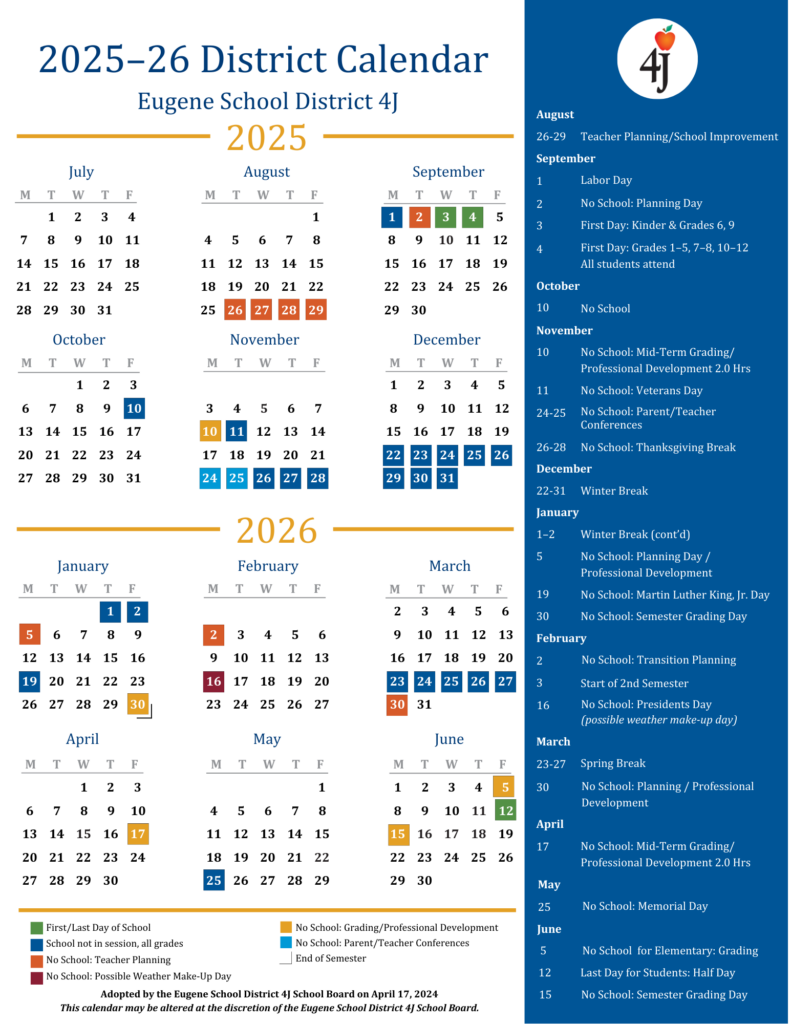 University Of Oregon Academic Calendar 2025 2026 Printable