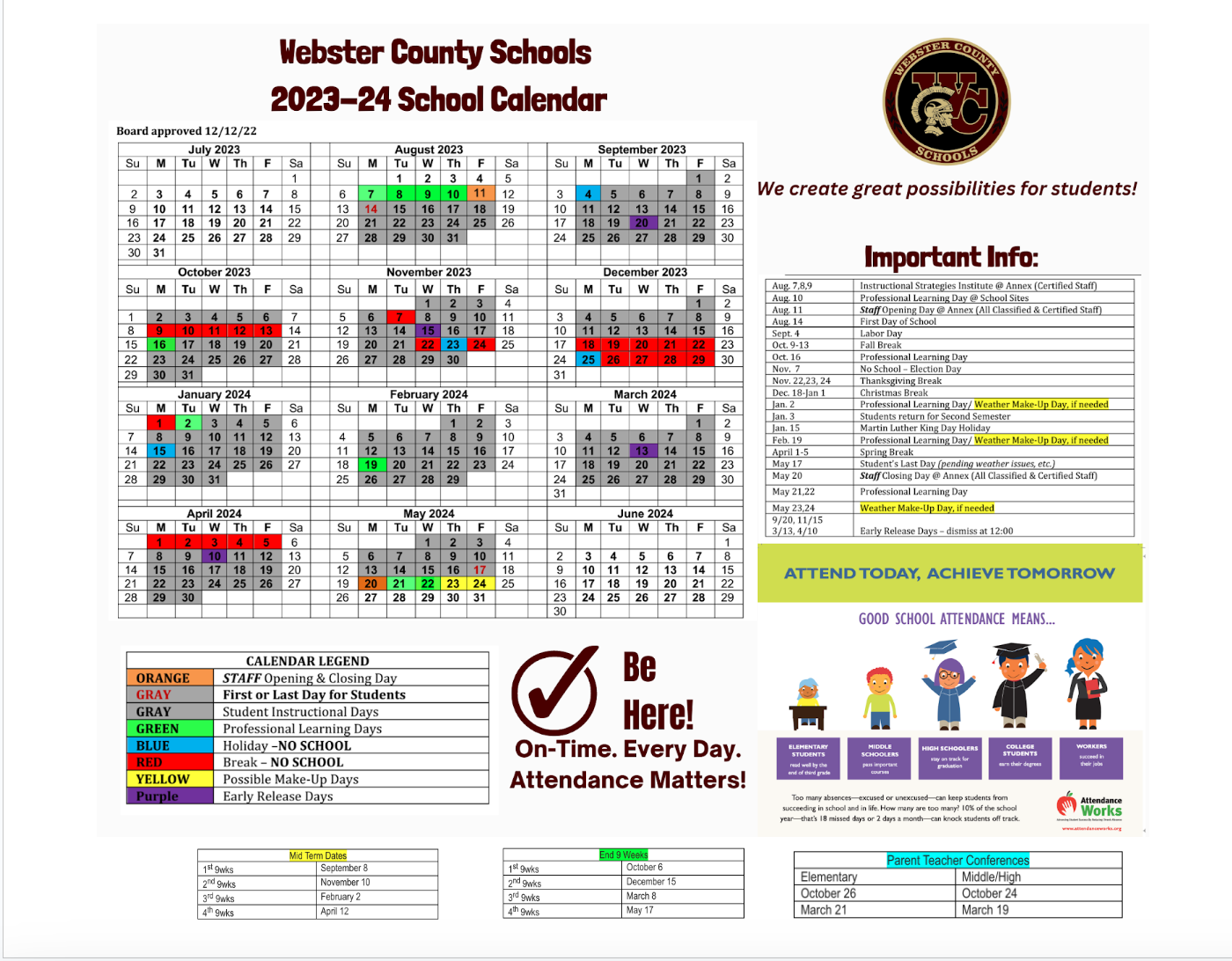 Webster County High School Campus Calendar