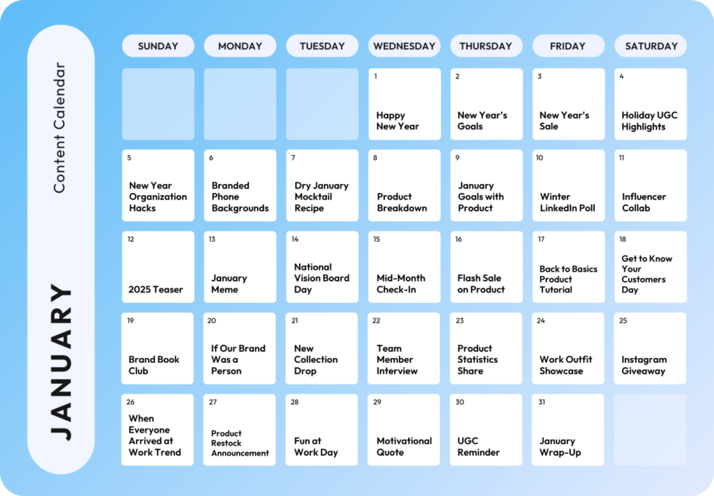 Your January 2025 Social Media Planner Plann By Linktree