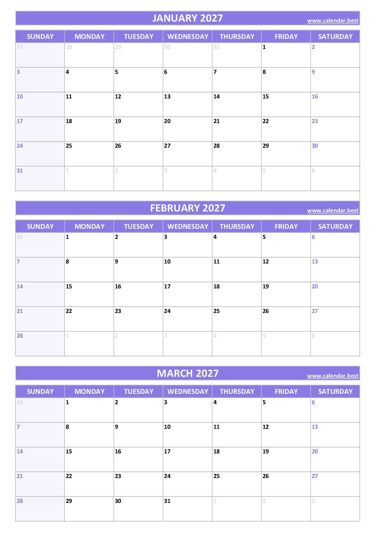 2027 Calendar Quarter 1