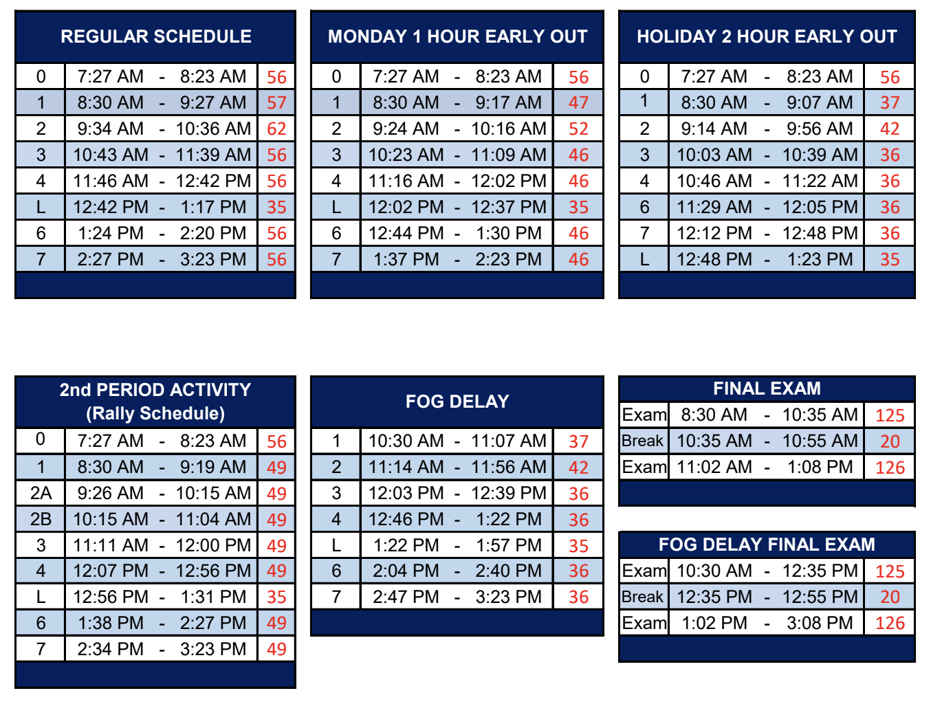 Bell Schedules