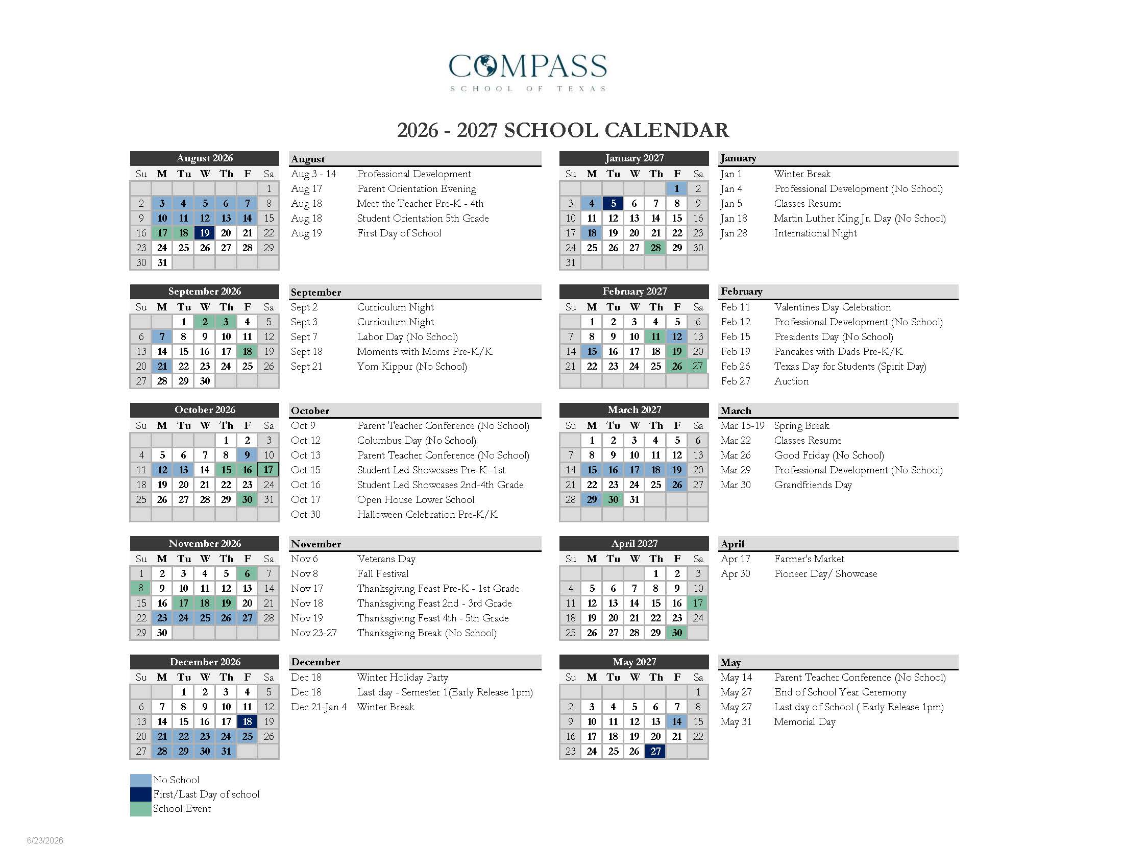 Calendar cfm