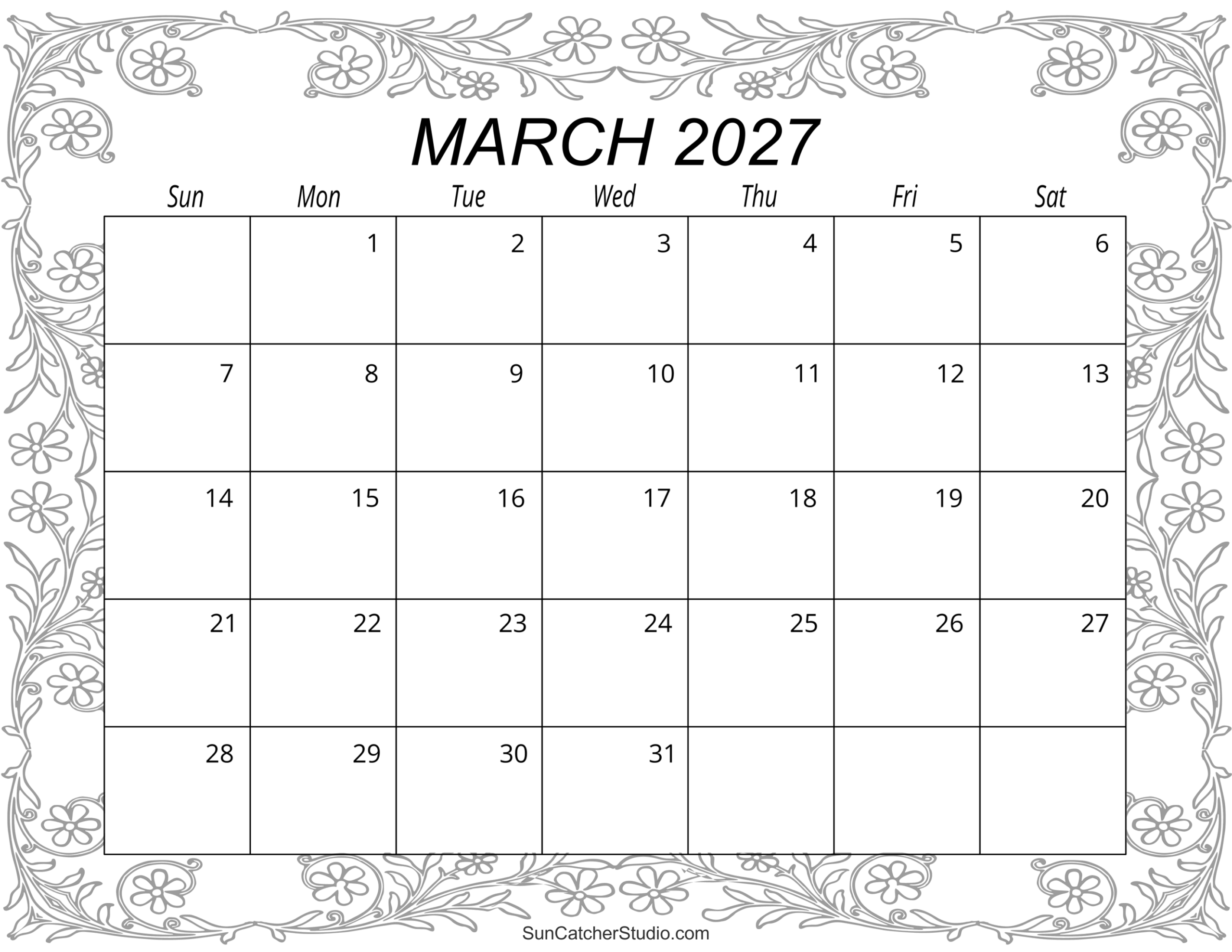 March 2027 Calendar
